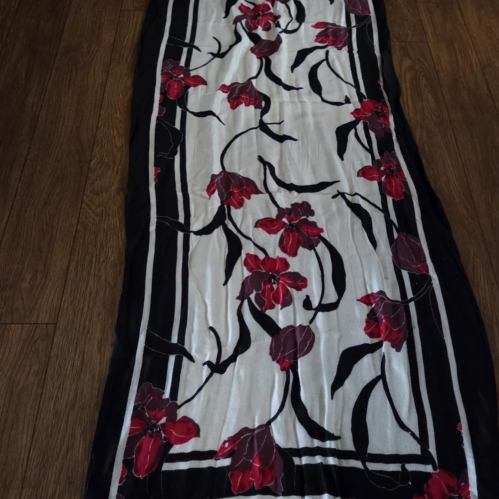 Vintage Liz Claiborne Scarf — Red Floral Moment You Didn’t Know You Needed 80